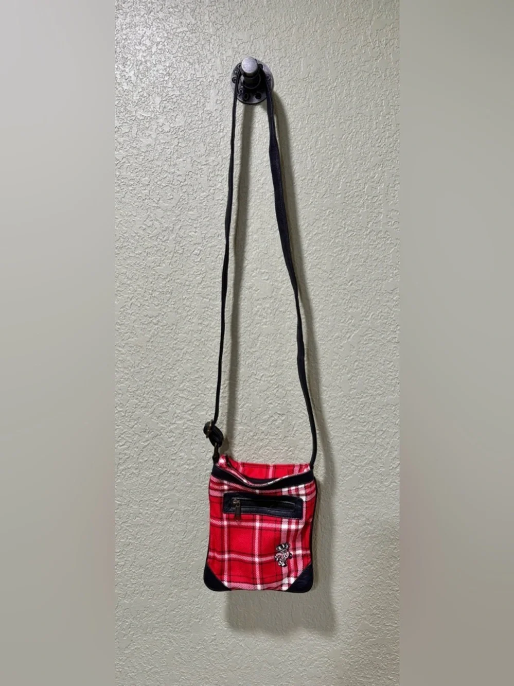 Wisconsin Badgers Plaid Crossbody Bag - Unbranded